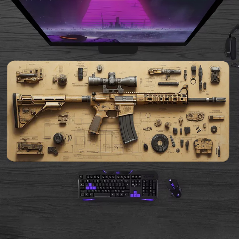 Gaming Keyboard And Mouse Pad - Alfombrilla de Ratón para Juegos, Desmontable,