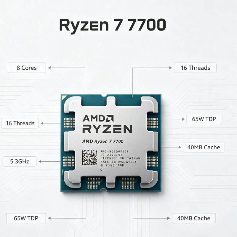 Amd Cpu Ryzen 7 - CPU AMD Ryzen 7 7700 para