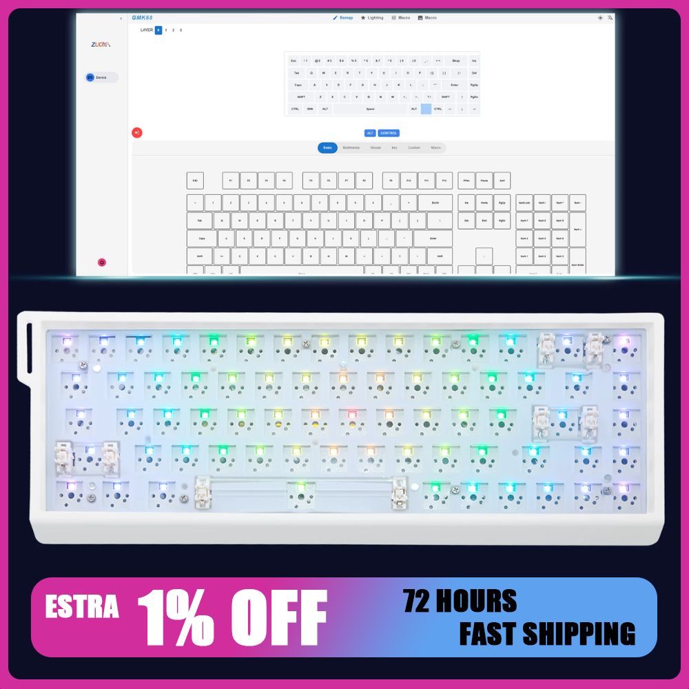 Hot Swap Pcb - Kit de teclado mecánico ZUOYA GMK68,