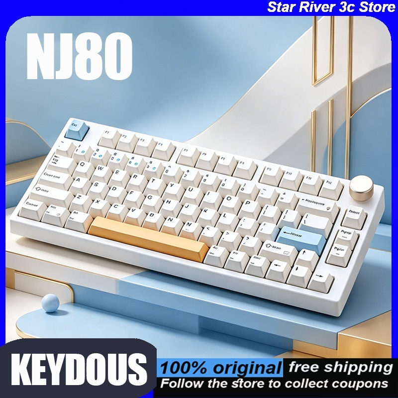 Keyboard Gaming Mac - Teclado mecánico KEYDOUS NJ80, Bluetooth 5,0,