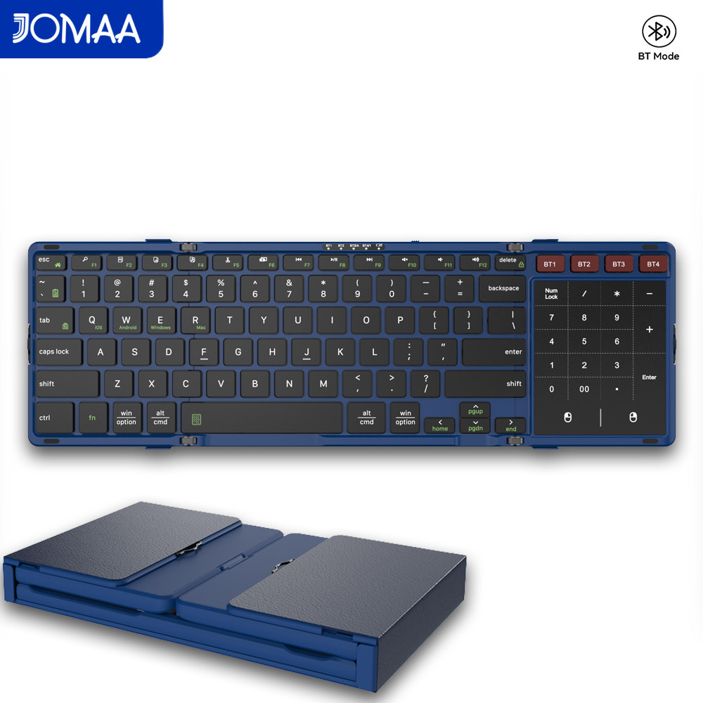 Gaming Keyboard No Number Pad - Teclado Bluetooth Plegable JOMAA con Panel