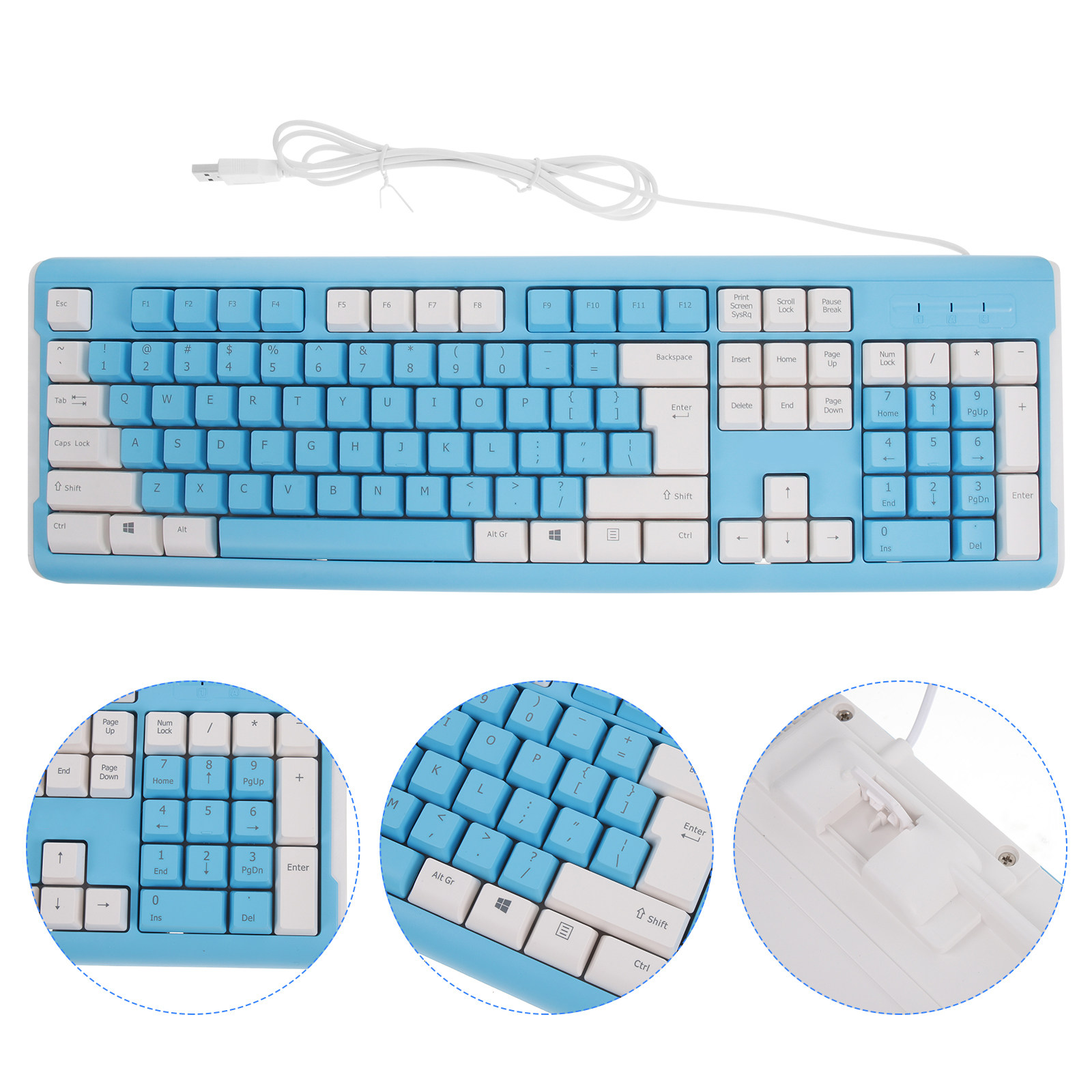 Gaming Keyboard No Number Pad - Teclado para Juegos con Cable USB,
