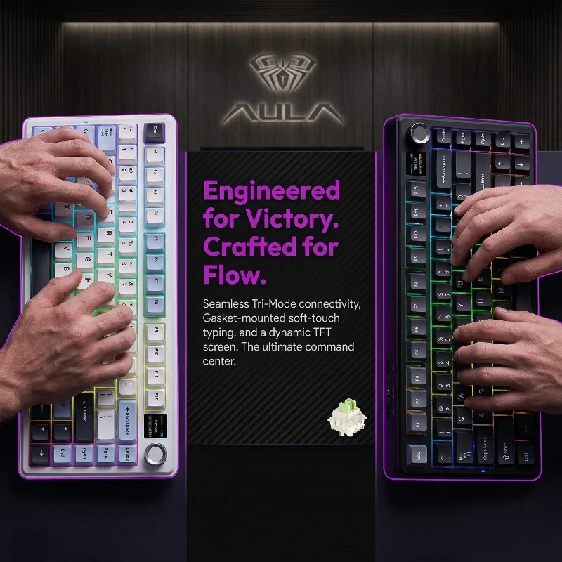 Teclado Mecánico AULA F75 Max, - Gaming Keyboard Ergo reseña y precio