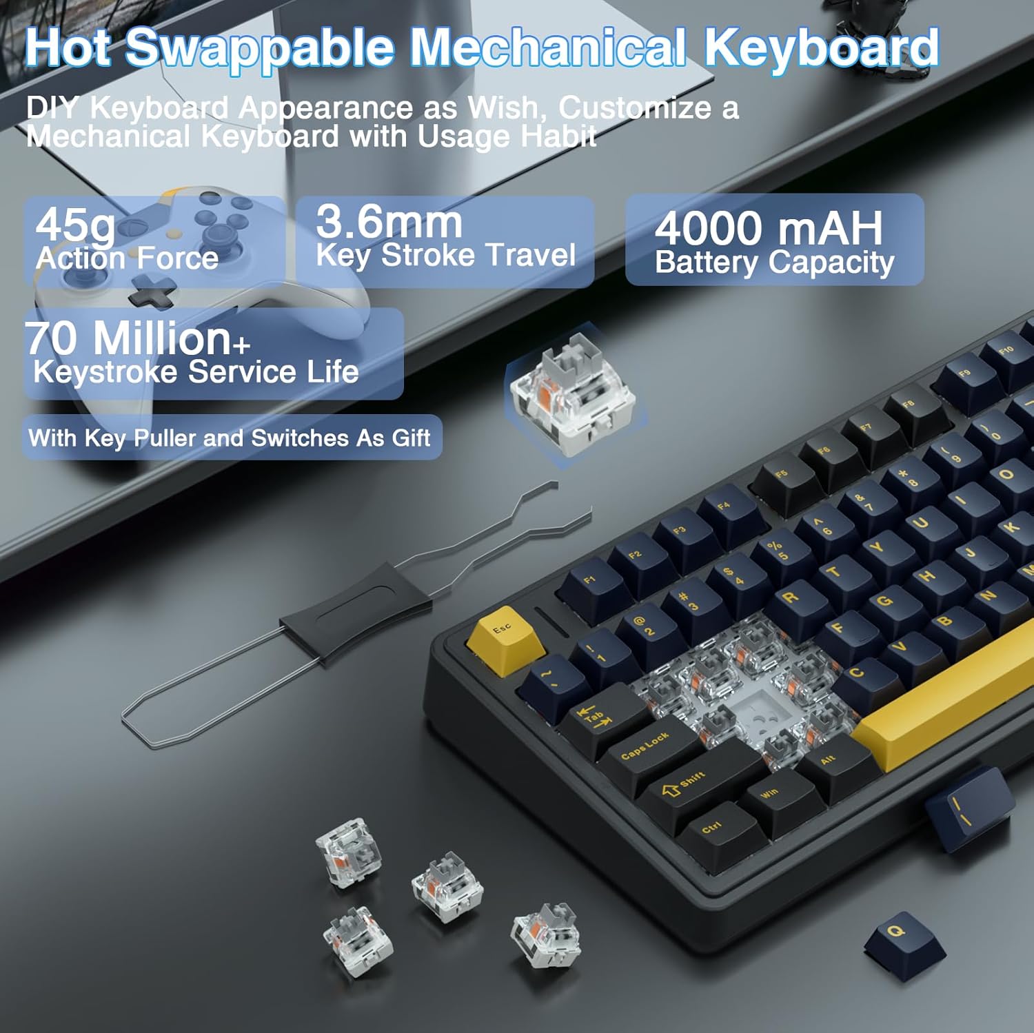Teclado Mecánico Aula F75, Tec - Gaming Keyboard No Number Pad reseña y precio