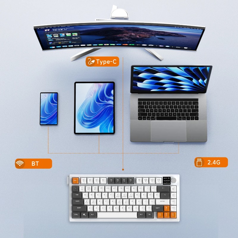 Teclado AJAZZ AF82 75% Tri-Mod - Keyboard Gaming Mac reseña y precio