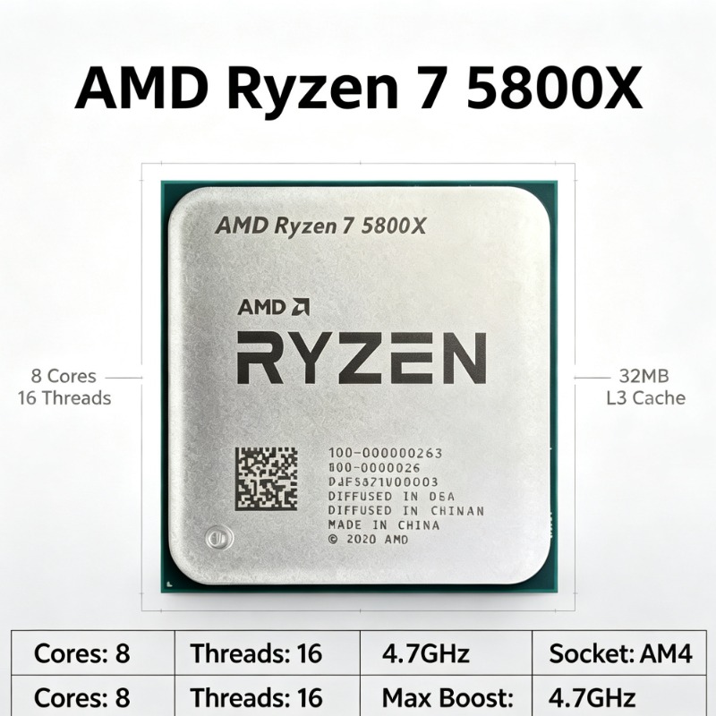 AMD Ryzen 7 5800X para placas  - Amd Cpu Ryzen 7 reseña y precio