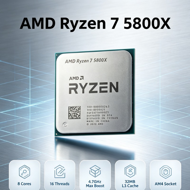 AMD Ryzen 7 5800X para placas  - Amd Cpu Ryzen 7 reseña y precio